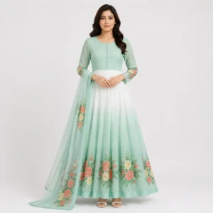 Floral Chiffon Maxi Dress for Women – Crinkle Chiffon