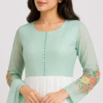 Floral Chiffon Maxi Dress for Women in Crinkle Chiffon