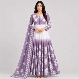 Floral chiffon maxi dress for women in elegant printed design