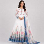 Floral 3 Piece Chiffon Suit in Crinkle Chiffon
