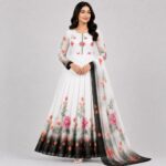 Floral 3 Piece Chiffon Suit in Crinkle Chiffon