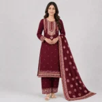 Embroidered 3 Piece Suit for Women available in 6 colors with matching trouser and dupatta