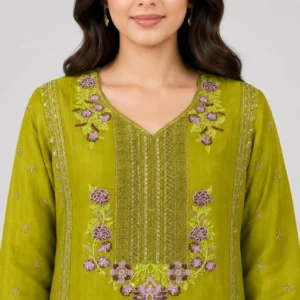 Embroidered 3 Piece Suit for Women with floral kameez matching trouser and dupatta available in 6 colors