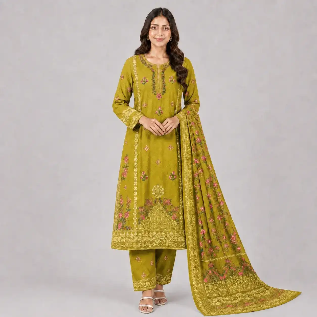 Embroidered 3 Piece Suit for Women