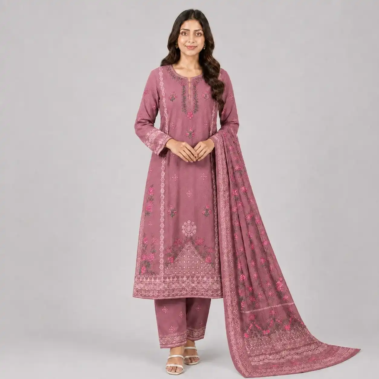 Embroidered 3 Piece Suit for Women