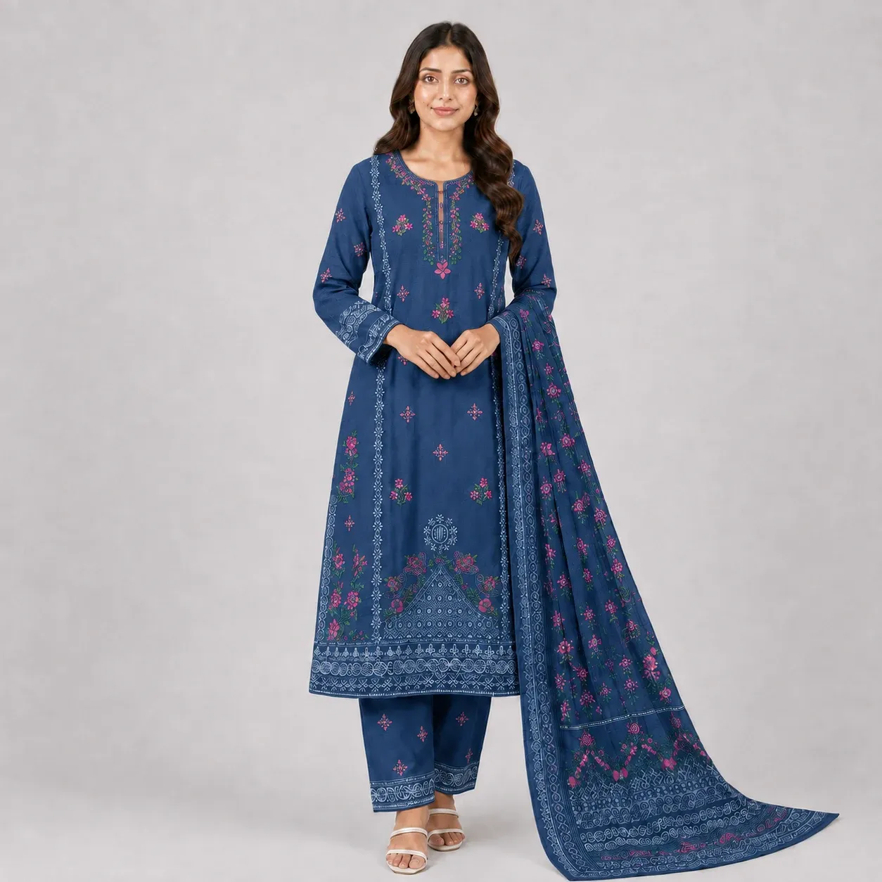 Embroidered 3 Piece Suit for Women