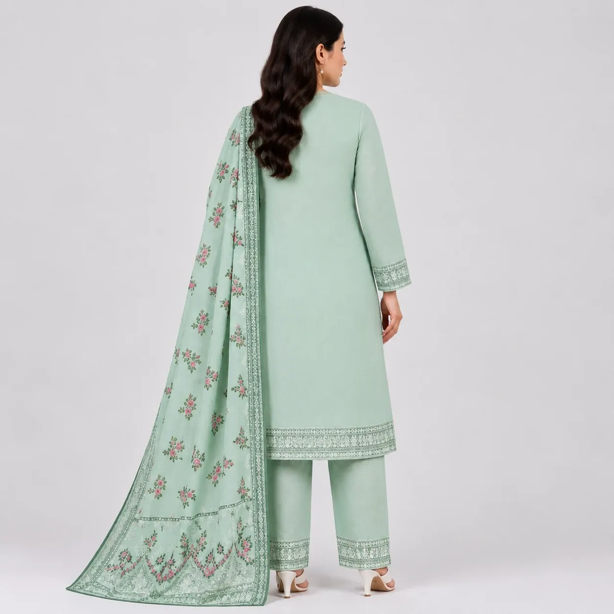 Embroidered 3 Piece Suit for Women