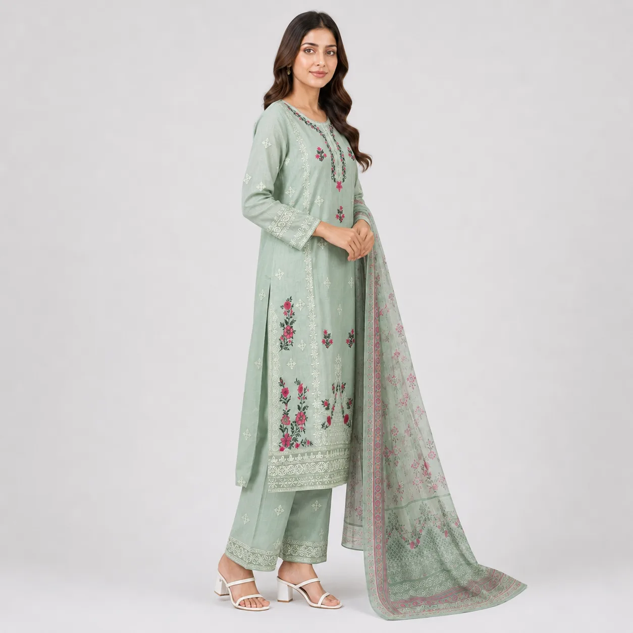 Embroidered 3 Piece Suit for Women
