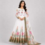 Floral 3 Piece Chiffon Suit in Crinkle Chiffon