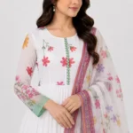 Women's 3 Piece Chiffon Suit Floral Printed Crinkle Chiffon