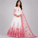 Floral 3 Piece Chiffon Suit in Crinkle Chiffon
