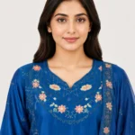 Embroidered Doria Cotton 3 Piece Suit for Women featuring floral neckline decorative daman matching trouser and bordered dupatta