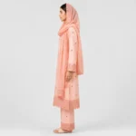 Shop Embroidered Doria Cotton 3 Piece Suit for Women with matching trouser and dupatta, featuring elegant front motifs, decorative borders and comfortable fabric for a graceful eastern wear look.