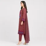 Printed Lawn 3 Piece Suit for Women featuring detailed front design matching trouser decorative hem and dupatta