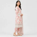 Shop Floral Printed Lawn 3 Piece Suit for Women with matching trouser and dupatta, featuring delicate floral prints, elegant borders and lightweight fabric for comfortable summer and casual wear.
