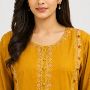Embroidered Doria Cotton 3 Piece Suit for Women featuring floral border detailing matching trouser and coordinated dupatta