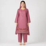 Embroidered Doria Cotton 3 Piece Suit for Women with embroidered shirt matching trouser and dupatta