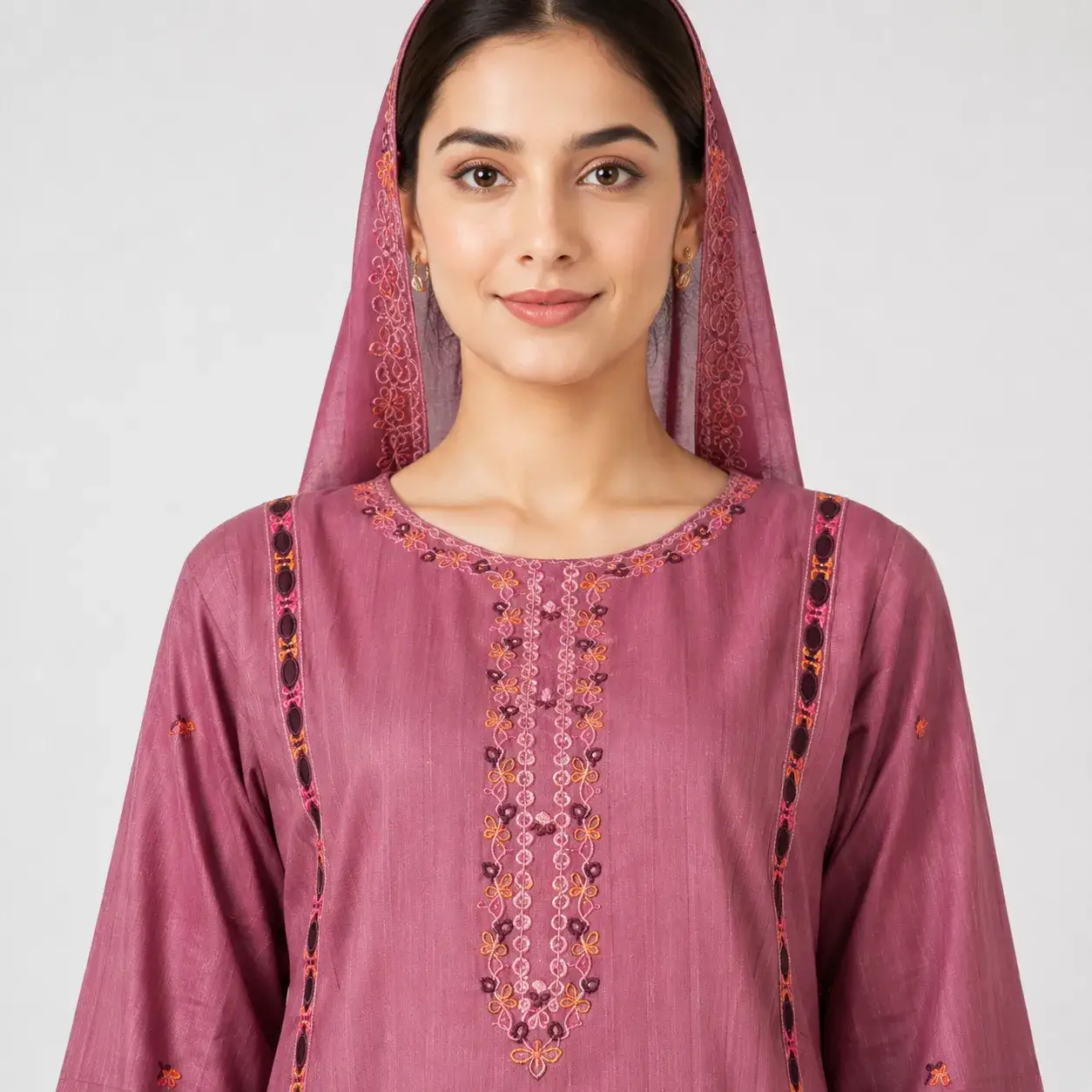 Embroidered Doria Cotton 3 Piece Suit for Women with embroidered shirt matching trouser and dupatta
