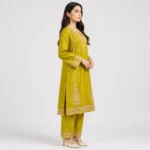 Printed Doria Cotton 3 Piece Suit for Women with matching trouser dupatta and elegant floral detailing