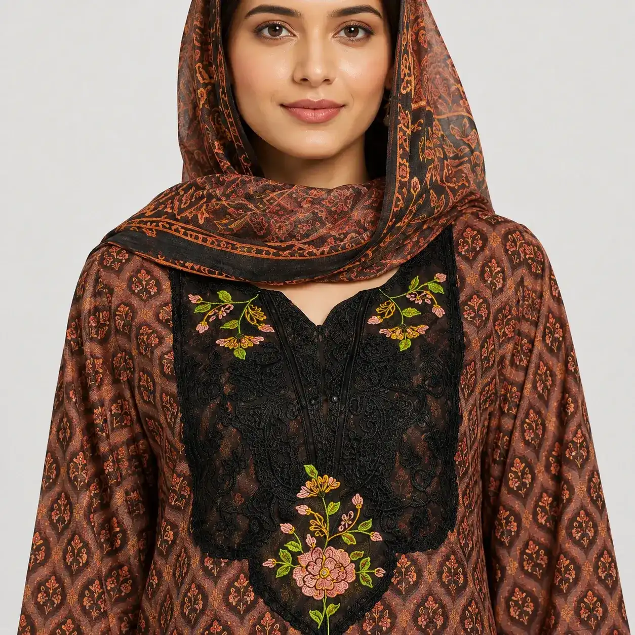 Printed Printed Lawn 3 Piece Suit for Women 3 Piece Suit for Women with matching trouser dupatta elegant neckline detailing and decorative border finish