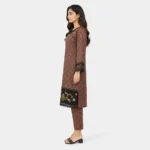 Printed 3 Piece Suit for Women with matching trouser and dupatta featuring elegant floral detailing and contrast borders
